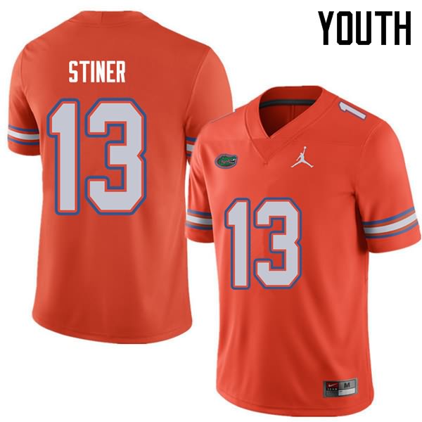 Youth NCAA Florida Gators Donovan Stiner #13 Stitched Authentic Jordan Brand Orange College Football Jersey DQB4765DH